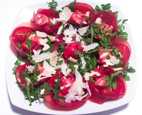 chetogenica tortelloni di bresaola con rucola e grana
